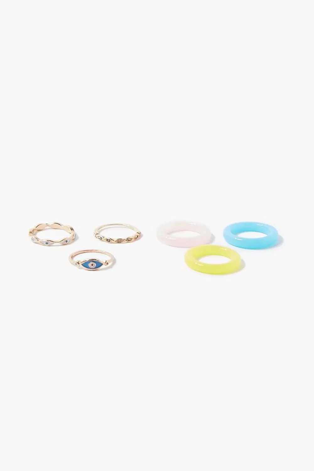 Rings>Forever 21 Rhinestone Evil Eye Ring Set Gold/Multi