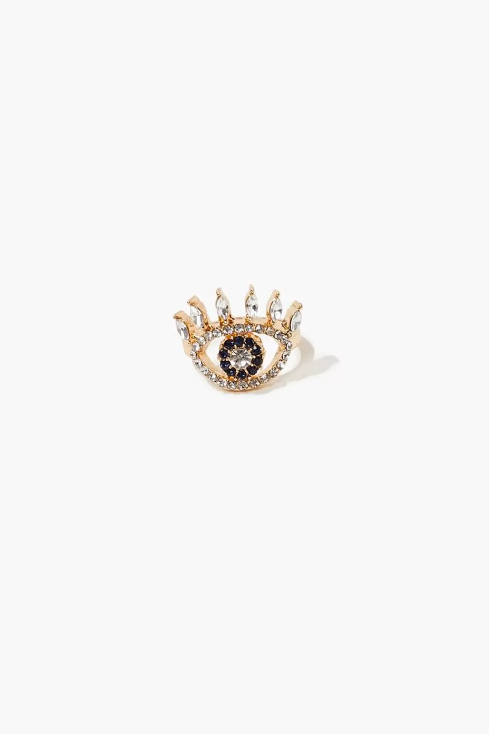 Rings>Forever 21 Rhinestone Eye Cocktail Ring Gold/Clear