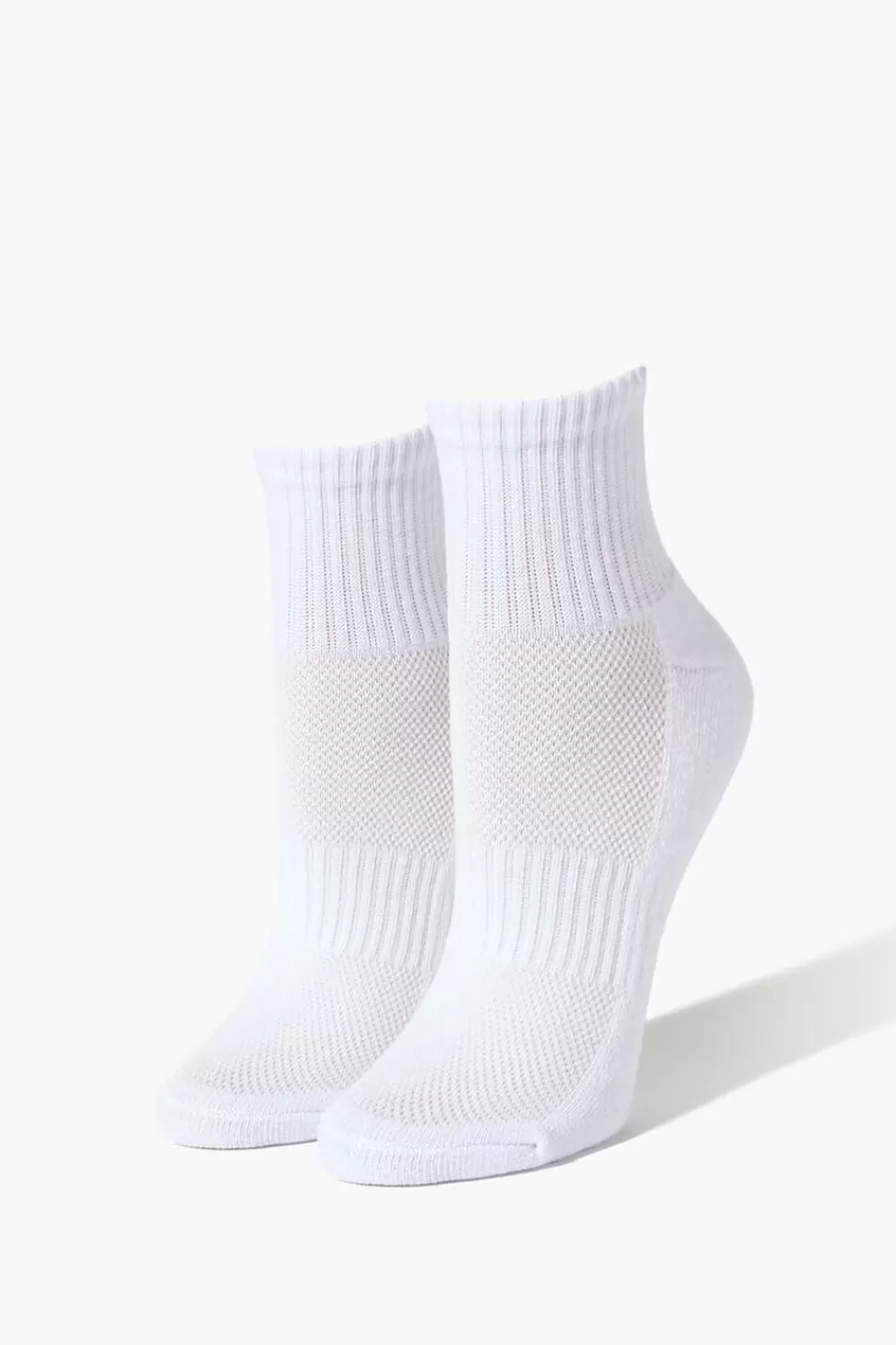 Socks + Tights>Forever 21 Ribbed Crew Socks White