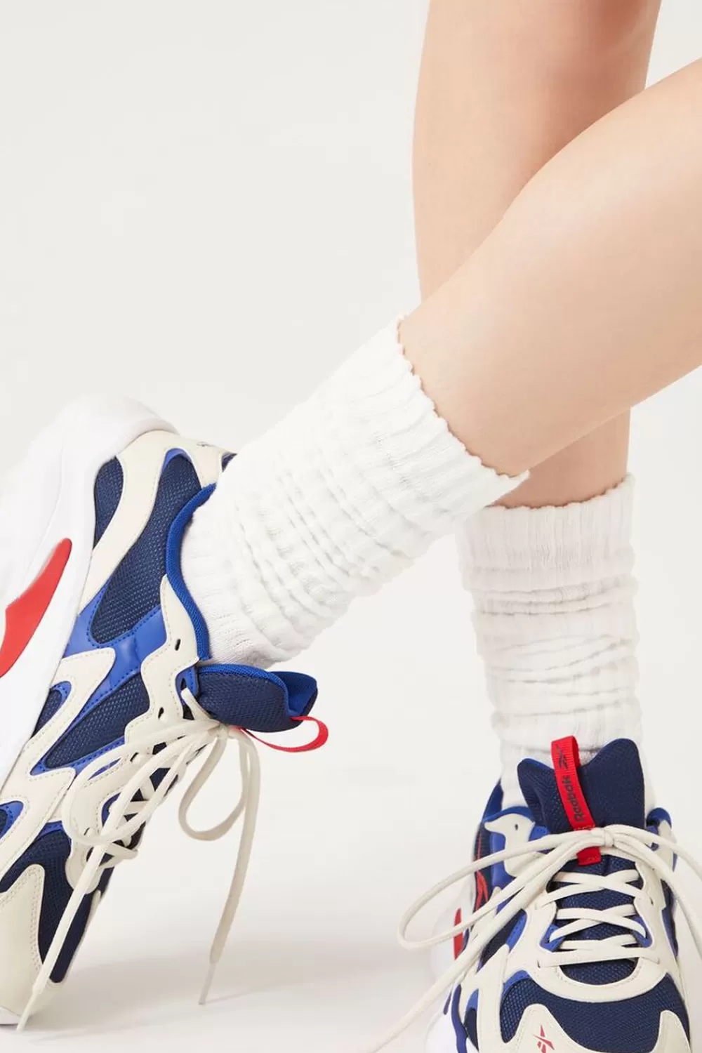 Loungewear>Forever 21 Ribbed Crew Socks White