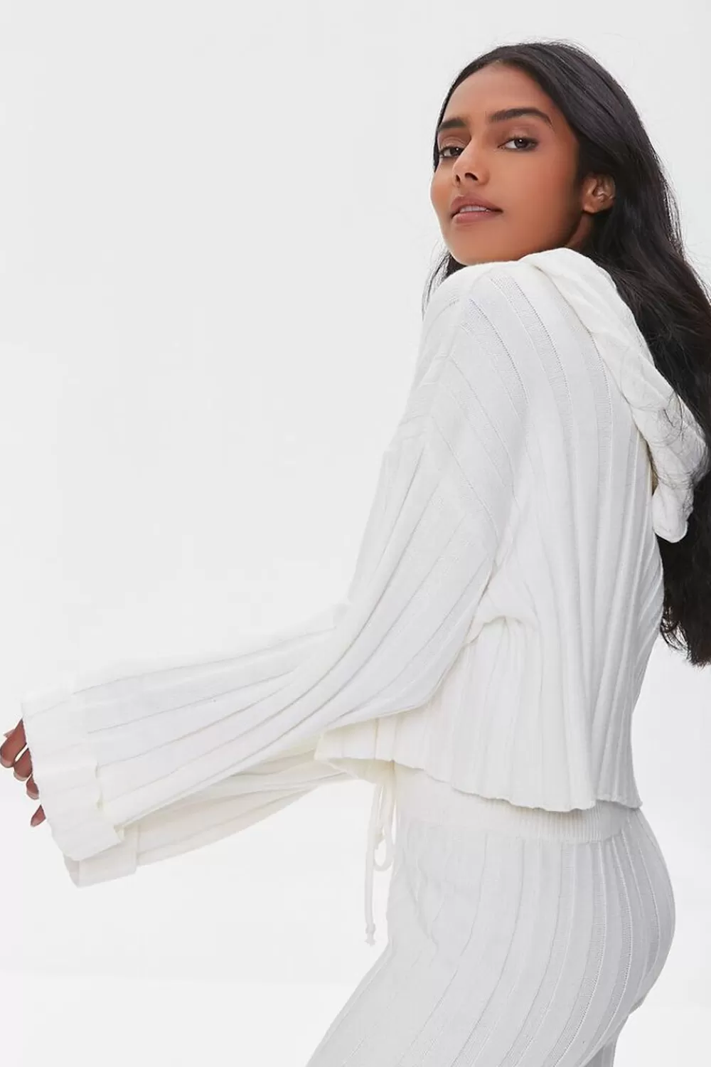 Forever 21 Ribbed Drawstring Hoodie | Women Tops