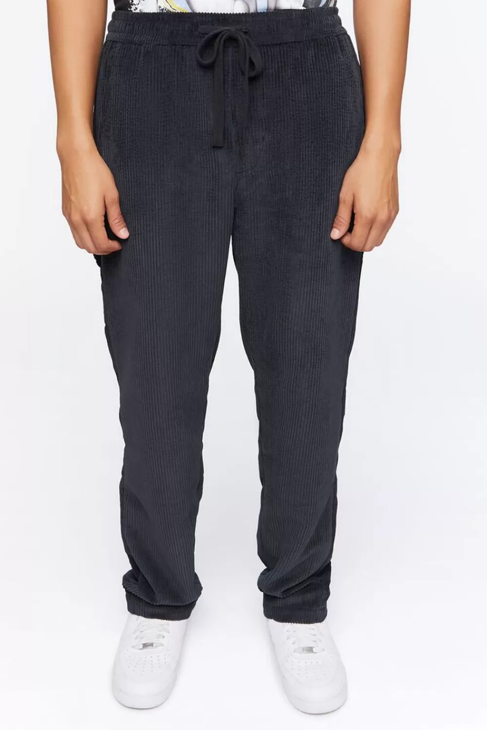 Bottoms>Forever 21 Ribbed Drawstring Pants Black