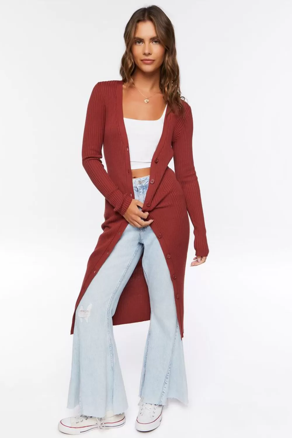Forever 21 Ribbed Longline Cardigan Sweater | Women Tops