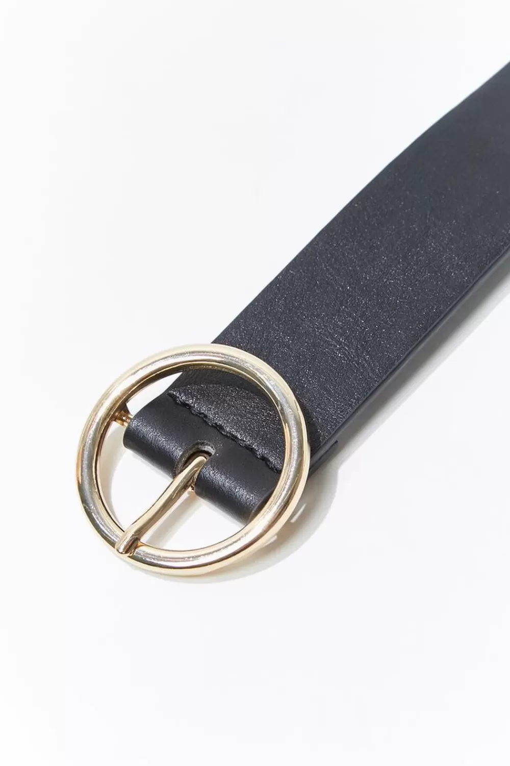 Belts>Forever 21 Round Buckle Belt Black/Gold