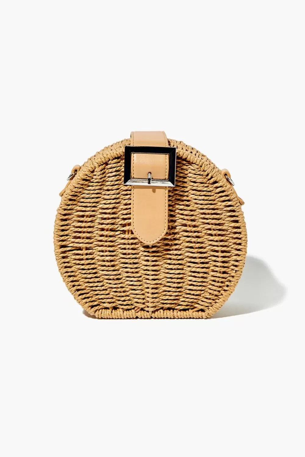 Bags + Backpacks>Forever 21 Round Straw Crossbody Bag Brown