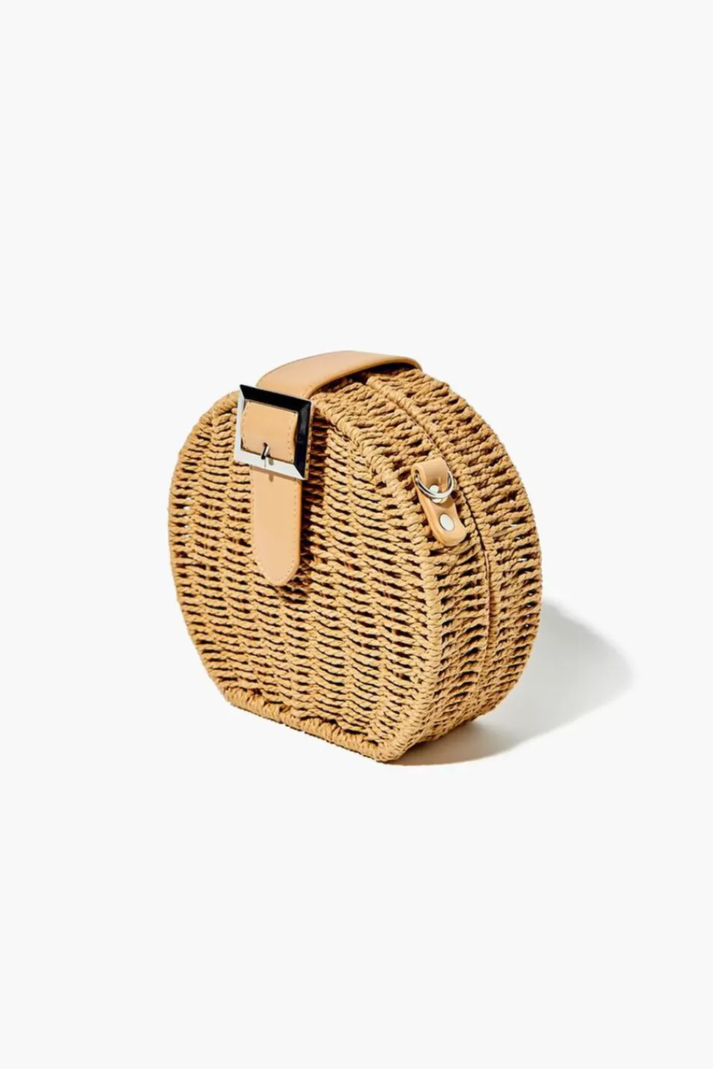Bags + Backpacks>Forever 21 Round Straw Crossbody Bag Brown
