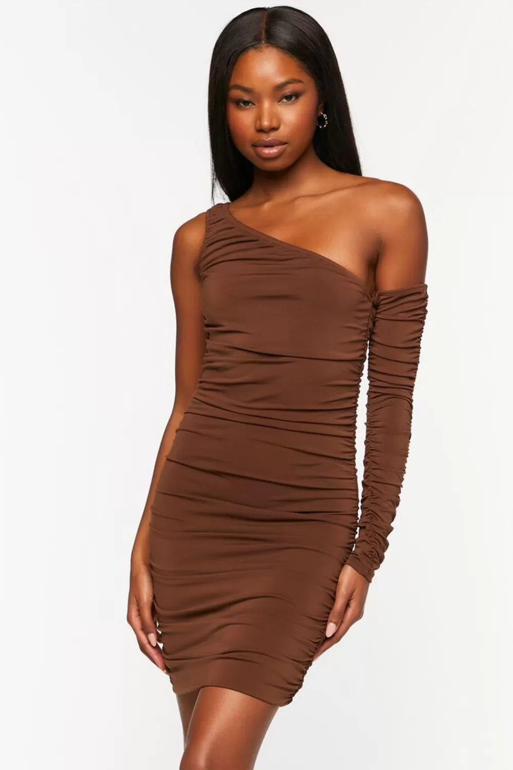 Forever 21 Ruched One-Shoulder Mini Dress | Women Dresses