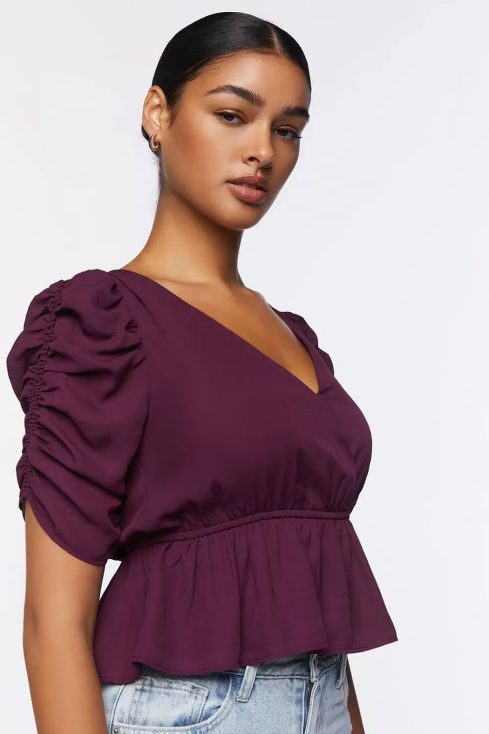 Forever 21 Ruffle Puff-Sleeve Top | Women Tops
