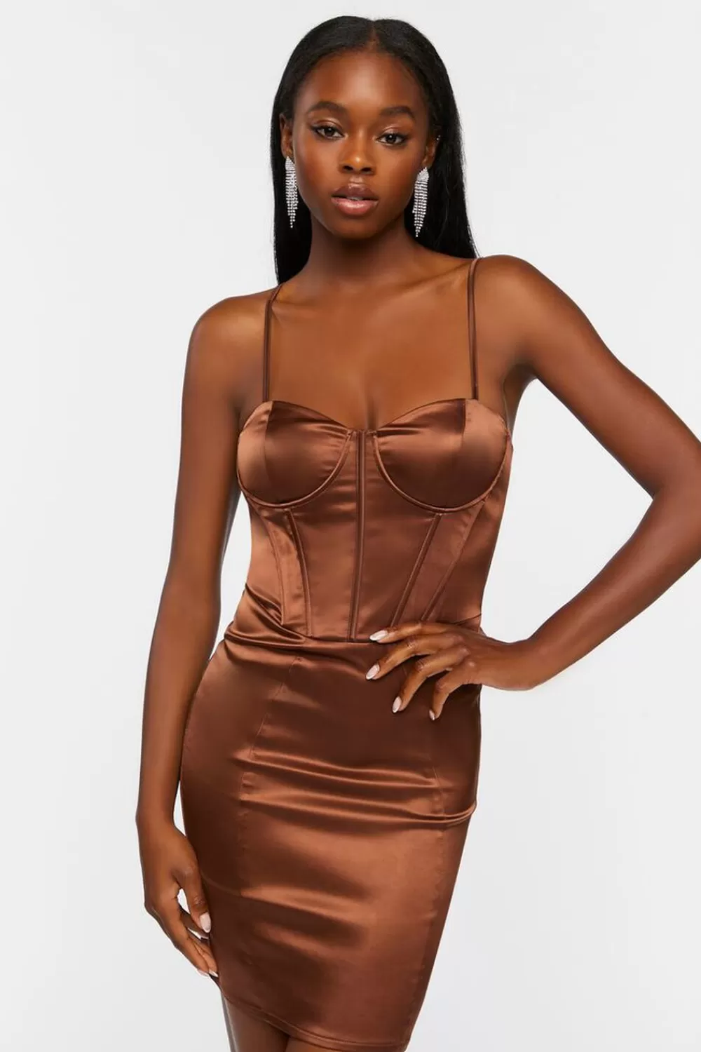 Forever 21 Satin Bustier Mini Dress | Women Dresses