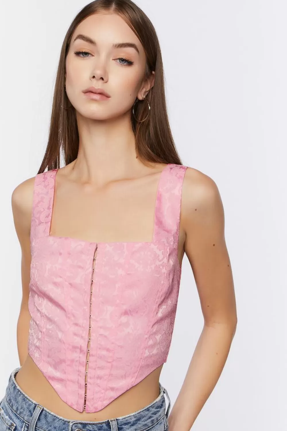 Forever 21 Satin Corset Crop Top | Women Tops