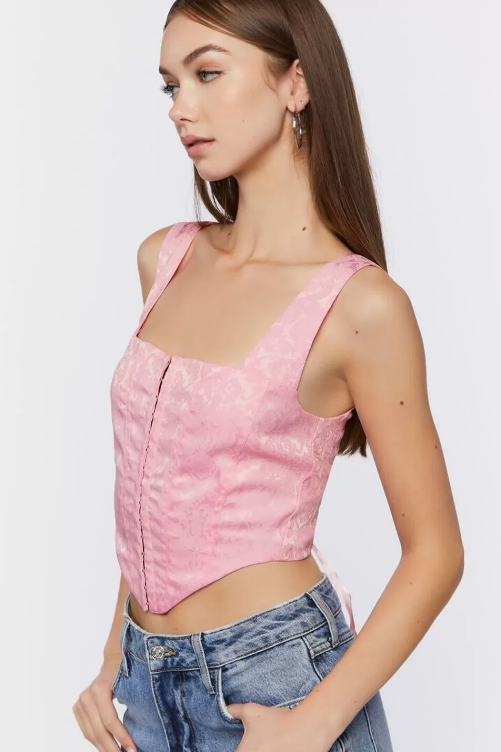 Forever 21 Satin Corset Crop Top | Women Tops