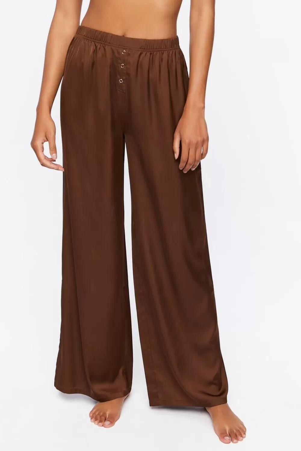 Matching Sets>Forever 21 Satin Pajama Pants Brown