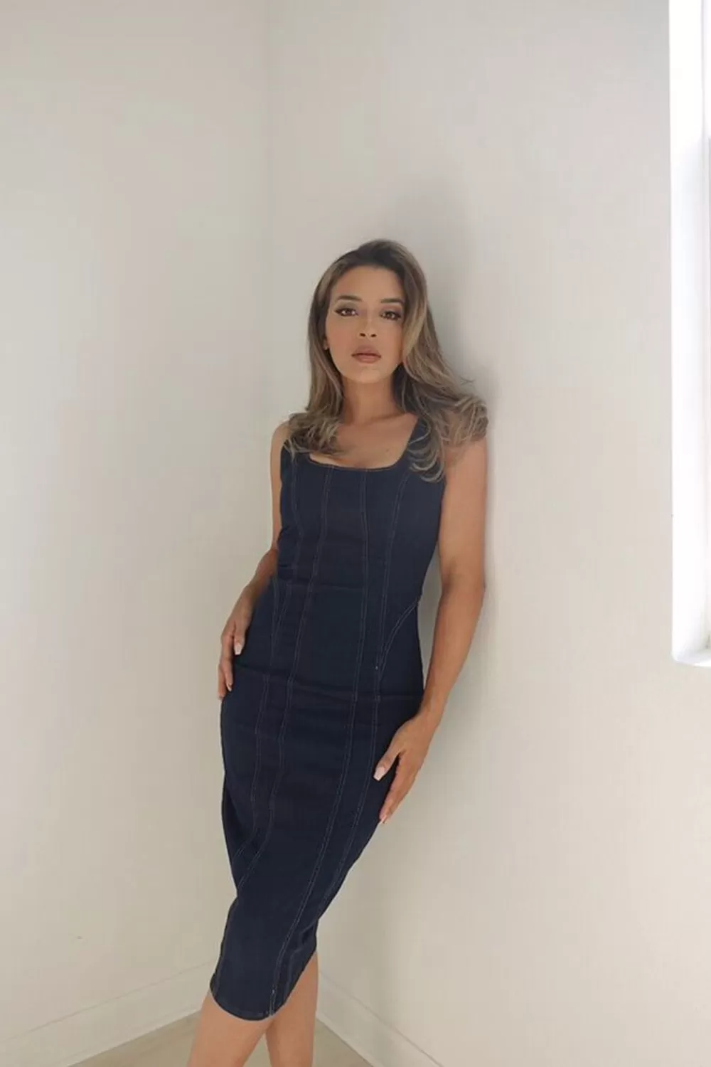 Forever 21 Seamed Denim Bodycon Dress | Women Dresses