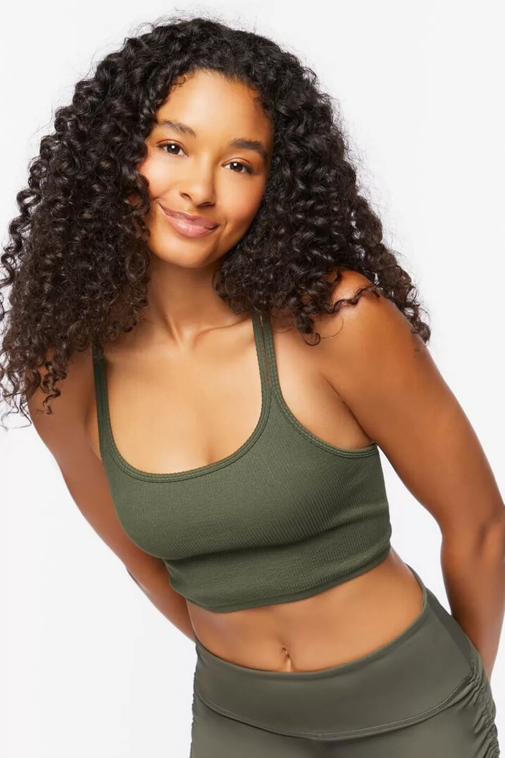 Activewear>Forever 21 Seamless Caged-Back Sports Bra Cypress