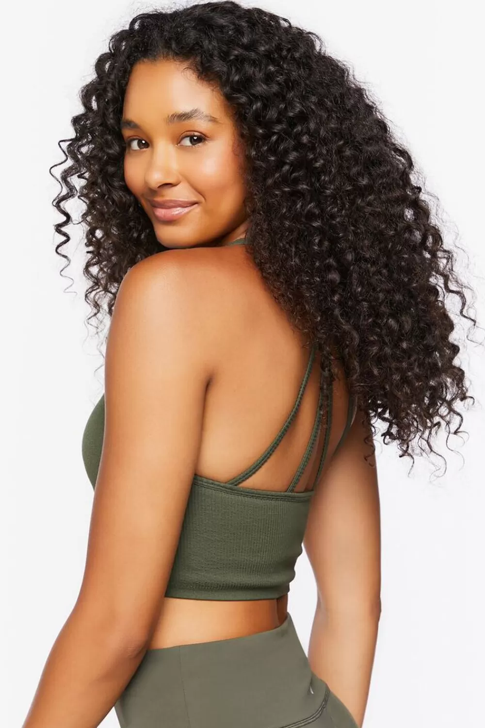 Activewear>Forever 21 Seamless Caged-Back Sports Bra Cypress