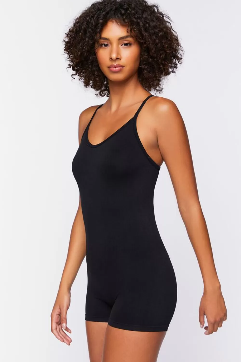 Rompers + Jumpsuits>Forever 21 Seamless Cami Racerback Romper Black