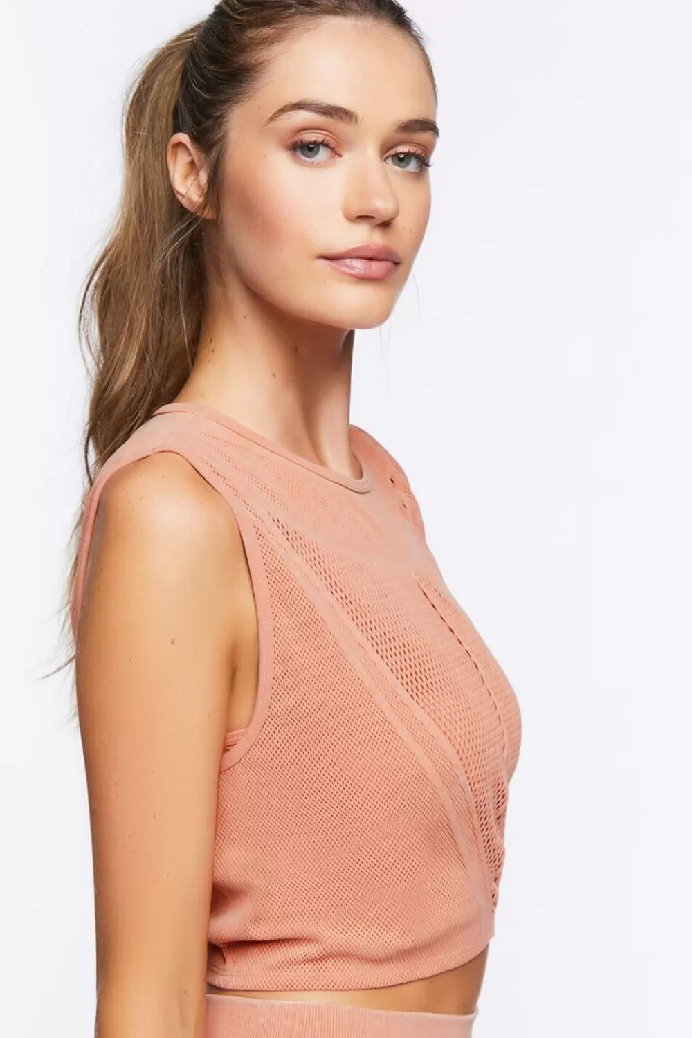 Activewear>Forever 21 Seamless Crop Top Powder Pink