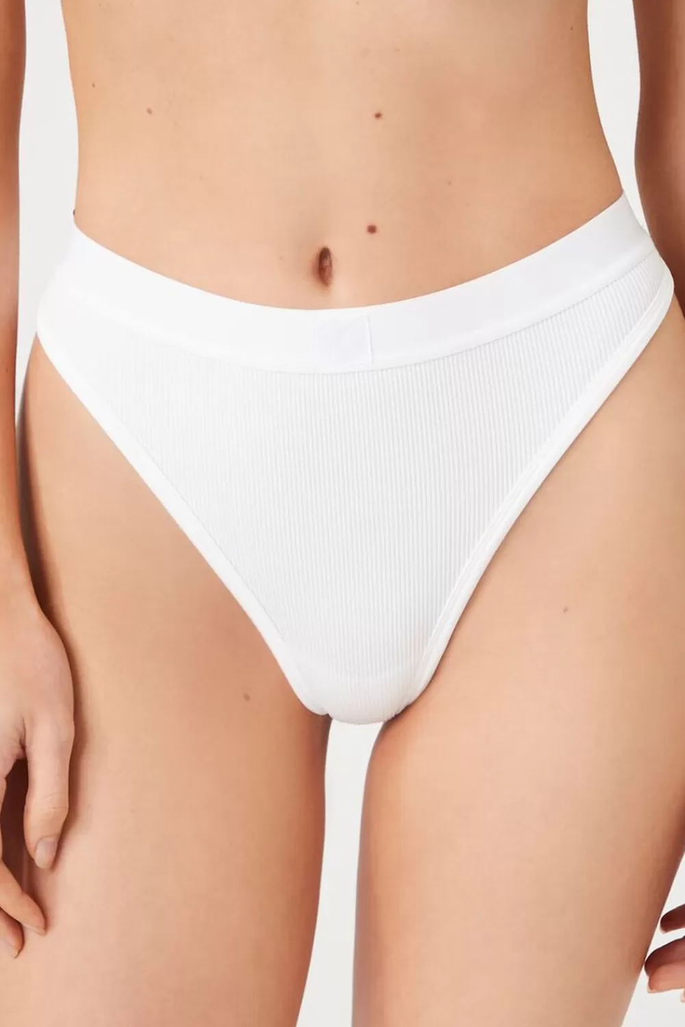 Loungewear>Forever 21 Seamless High-Rise Thong Panties White
