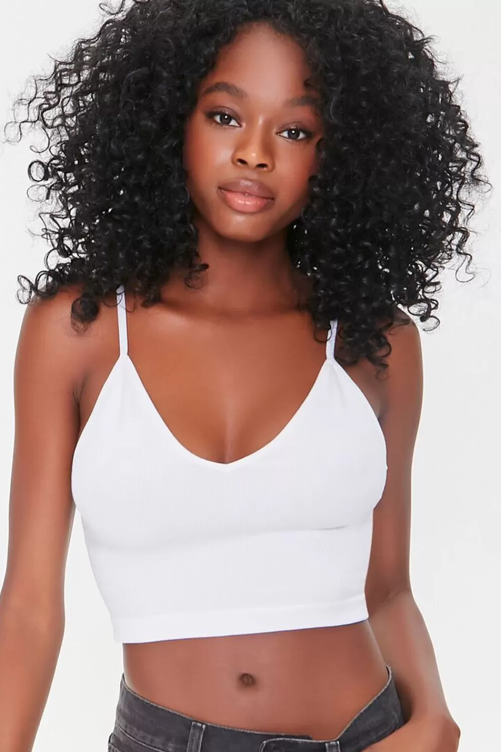 Loungewear>Forever 21 Seamless Longline Bralette White