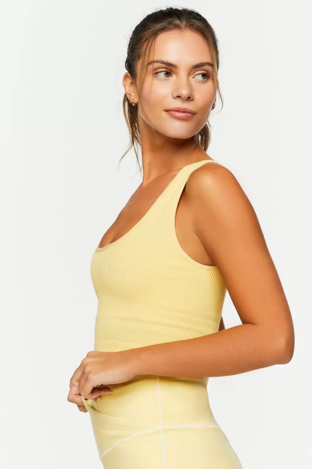 Activewear>Forever 21 Seamless Longline Sports Bra Mellow Yellow