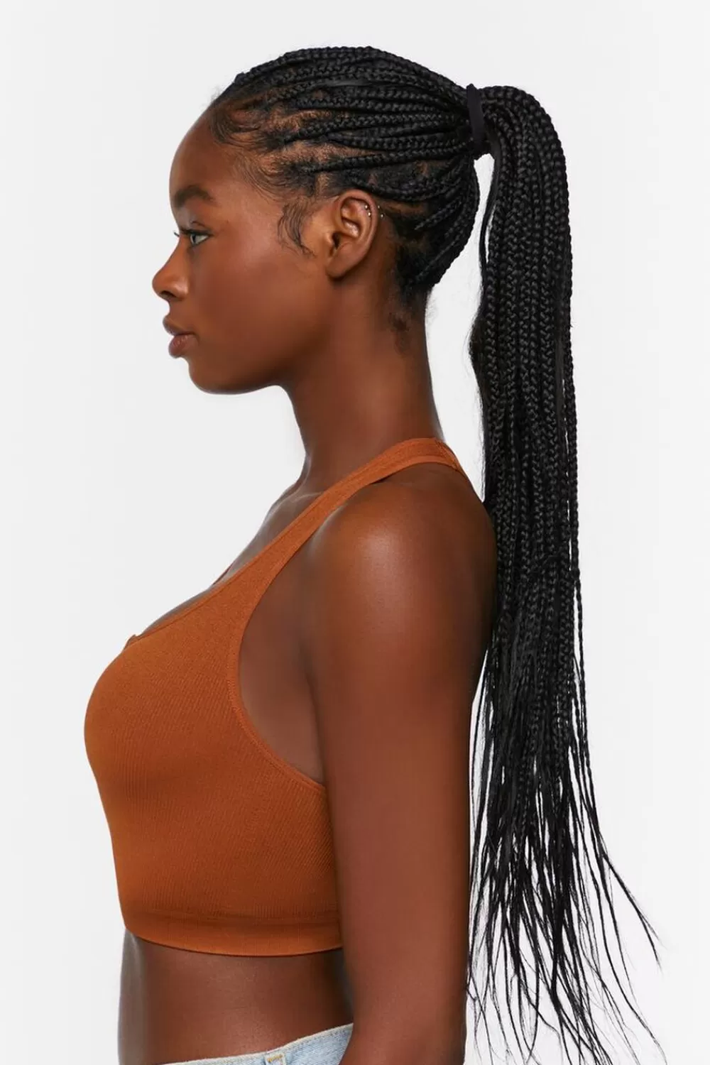 Loungewear>Forever 21 Seamless Notched Racerback Bralette Root Beer