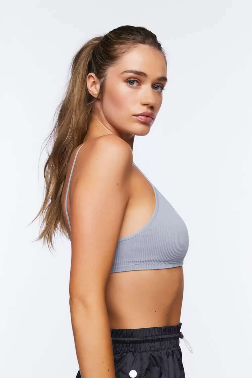Loungewear>Forever 21 Seamless Ribbed Bralette Shadow Grey