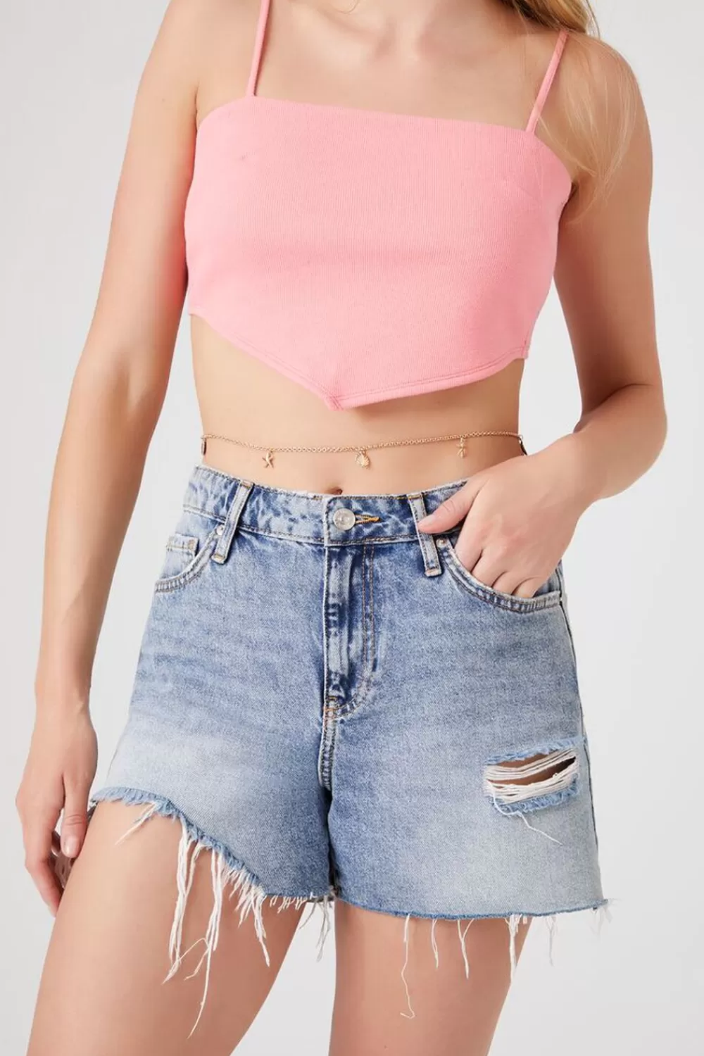 Body Jewelry>Forever 21 Seashell Charm Belly Chain Gold