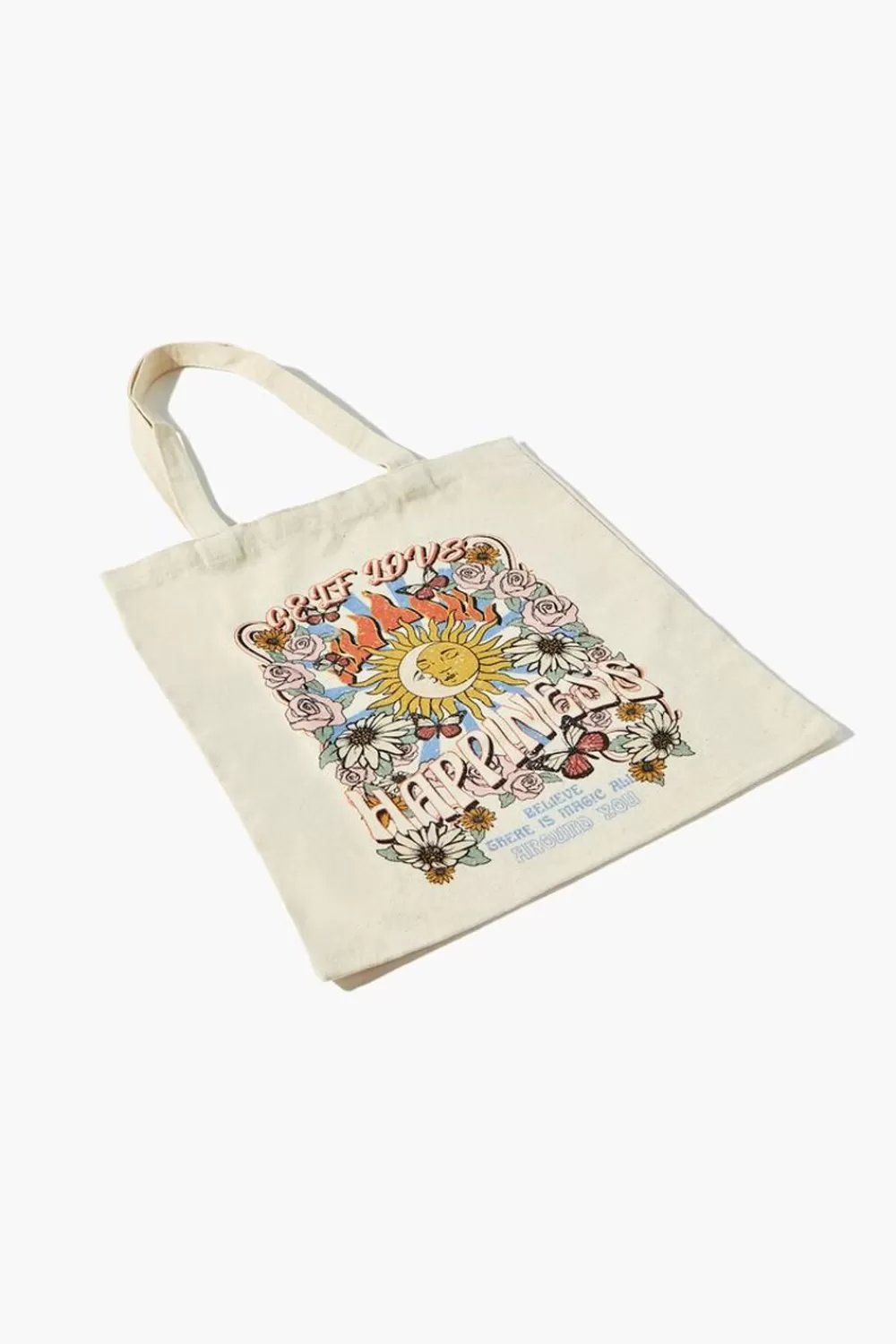 Bags + Backpacks>Forever 21 Self Love Graphic Tote Bag Natural/Multi
