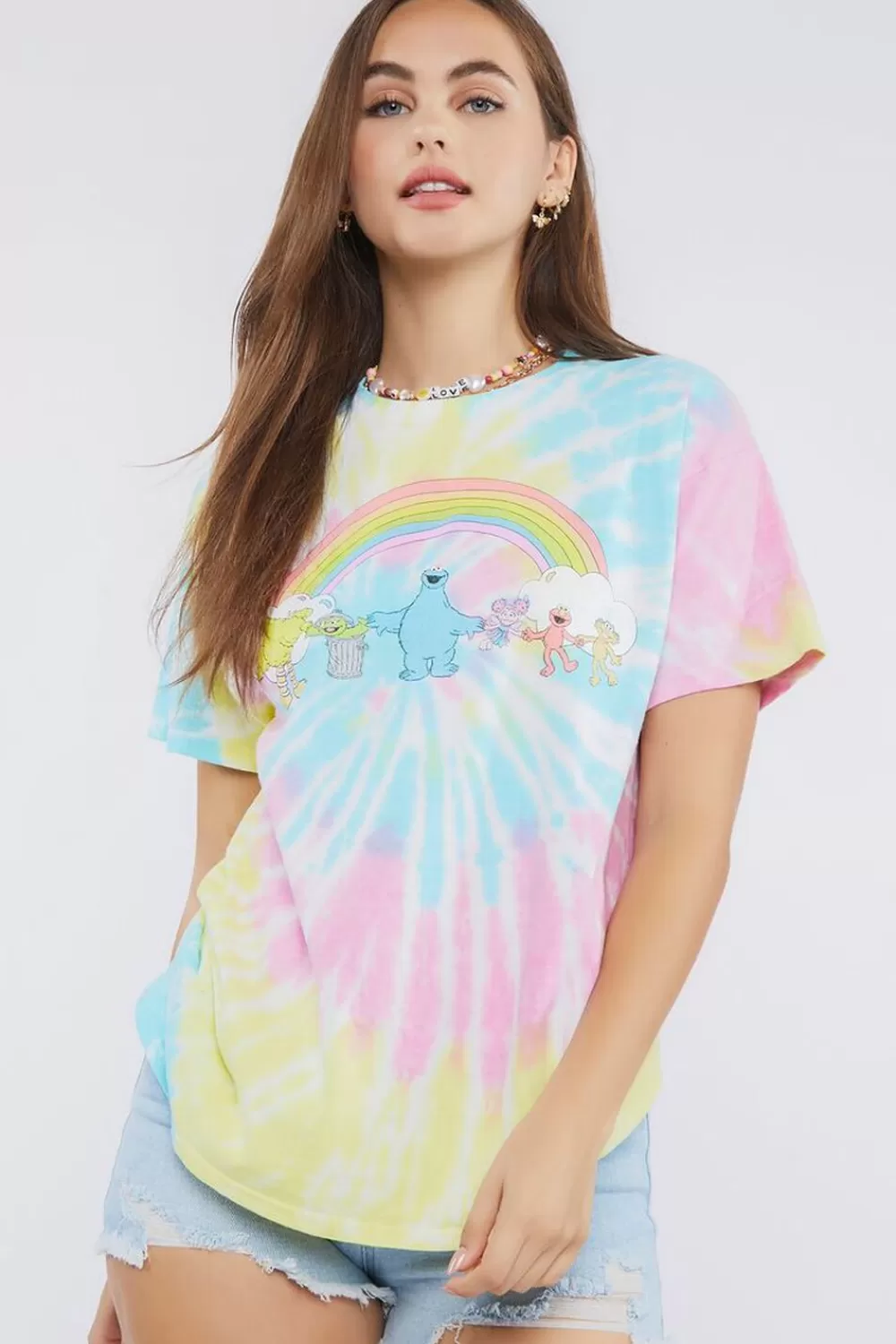 Forever 21 Sesame Street Graphic Tie-Dye Tee | Women Tops