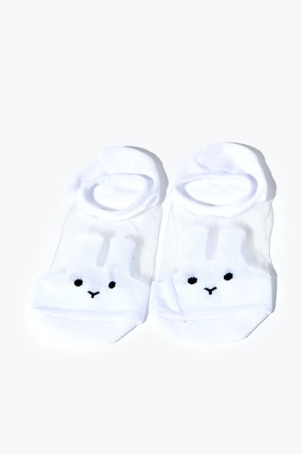 Socks + Tights>Forever 21 Sheer Bunny Ankle Socks White/Multi