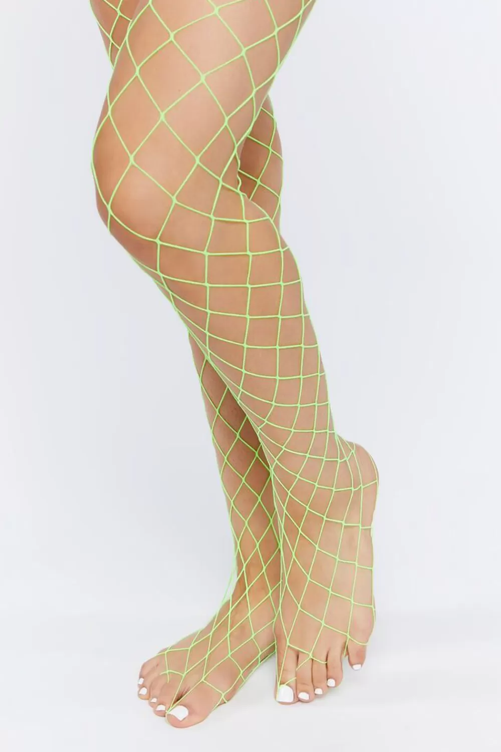 Socks + Tights>Forever 21 Sheer Fishnet Tights Green