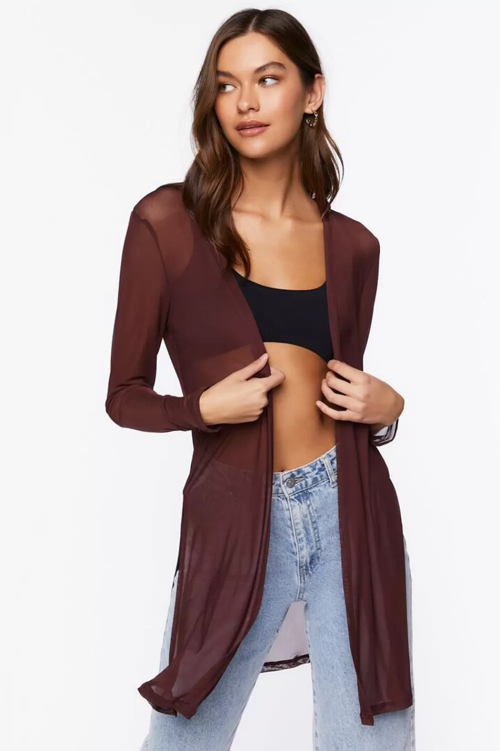 Forever 21 Sheer Open-Front Kimono | Women Tops