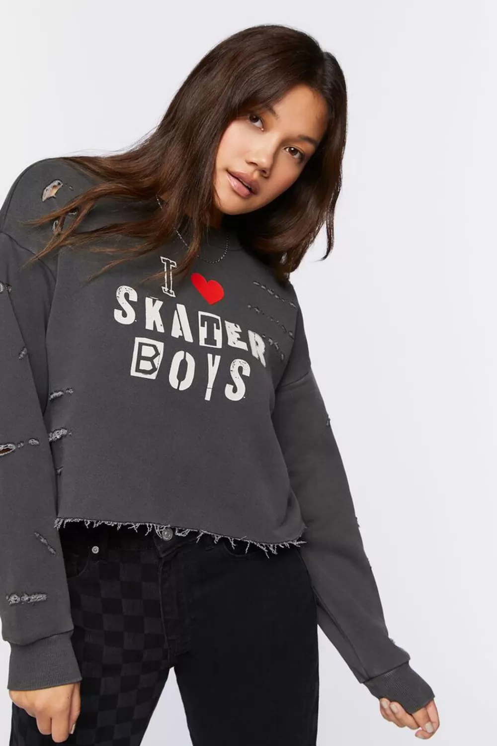 Forever 21 Skater Boys Graphic Cropped Pullover | Women Tops