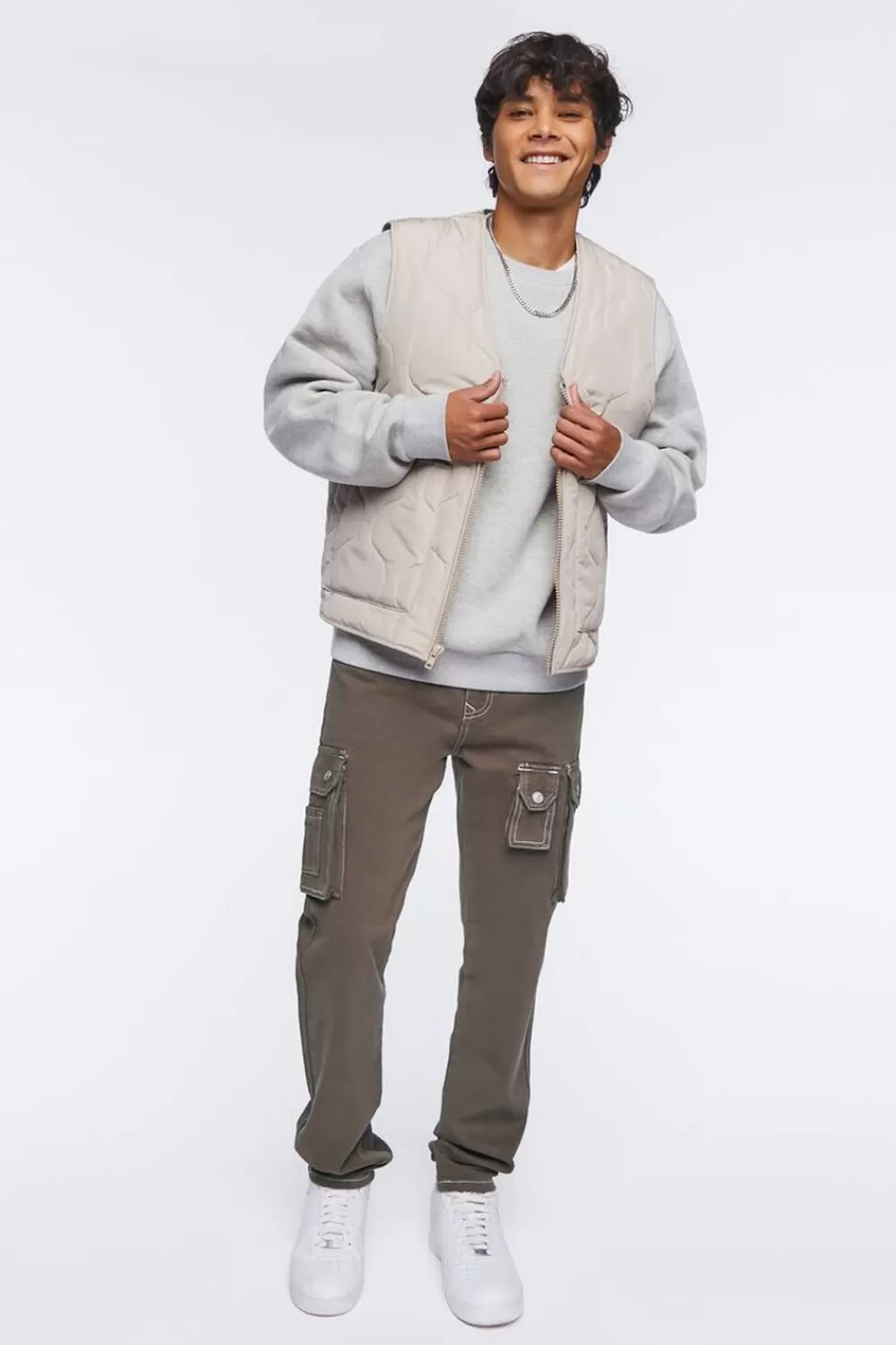 Jeans + Denim>Forever 21 Slim-Fit Denim Cargo Pants Dark Brown