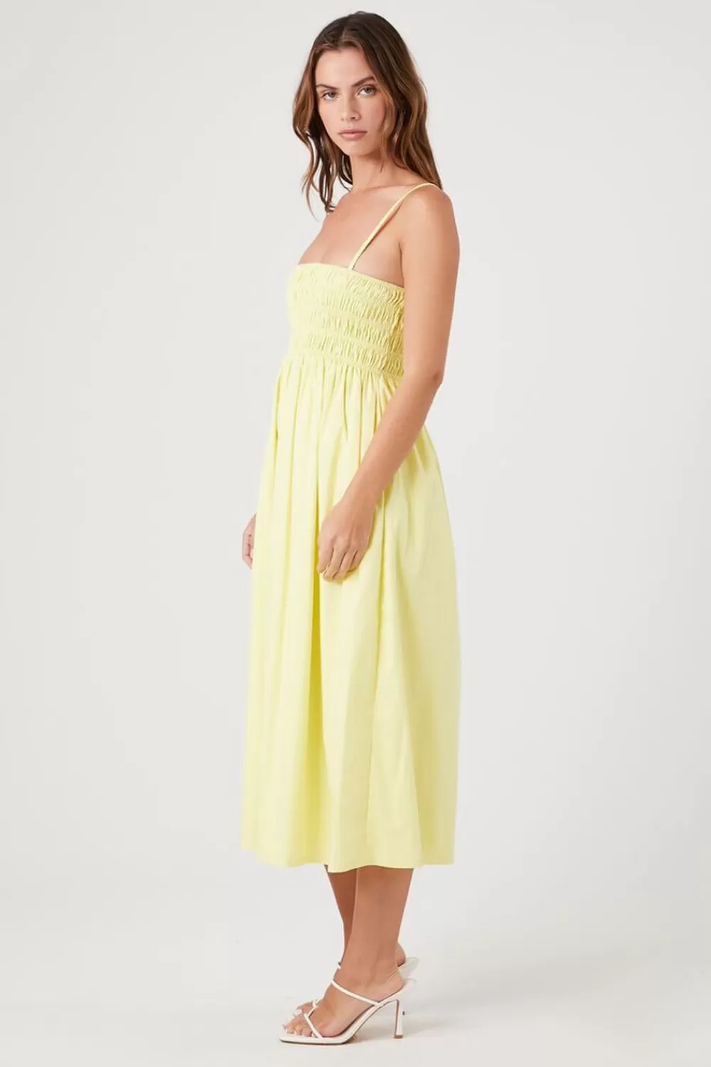 Forever 21 Smocked Poplin Midi Dress | Women Dresses