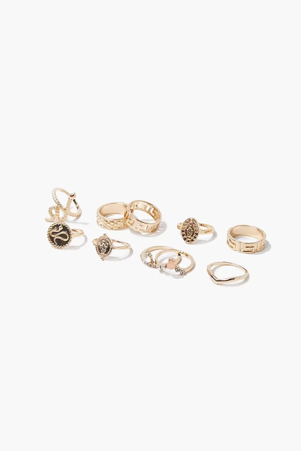 Rings>Forever 21 Snake Charm Ring Set Gold
