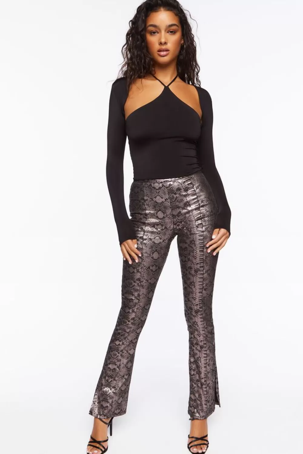 Bottoms>Forever 21 Snake Print Stretch Jeans Purple