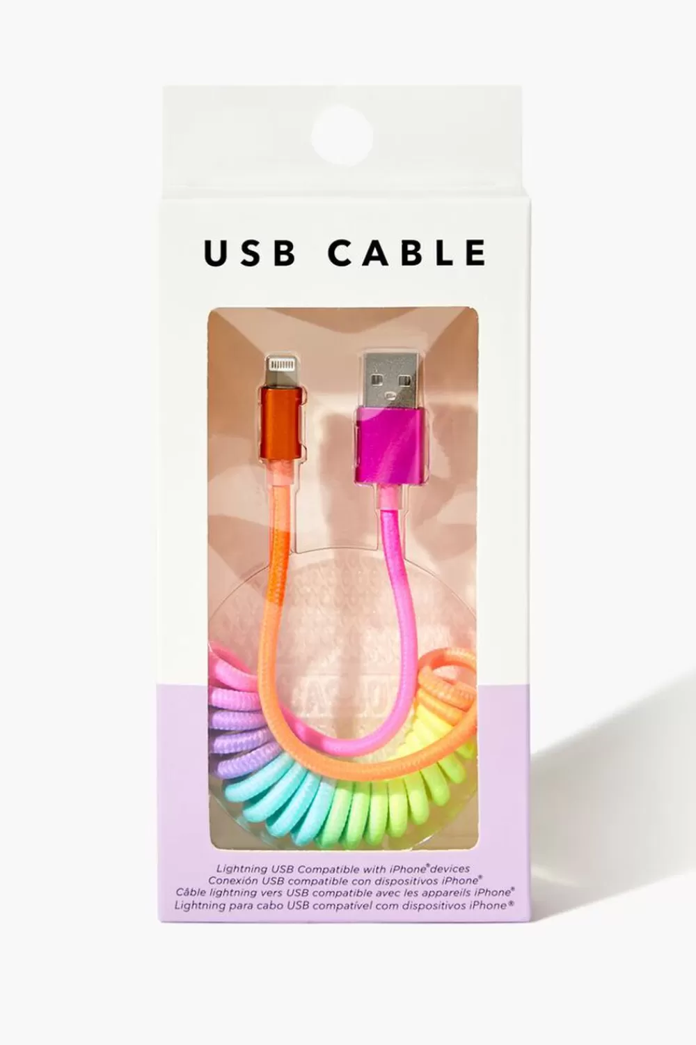 Electronics + Accessories>Forever 21 Spiral Charging Cable Rainbow