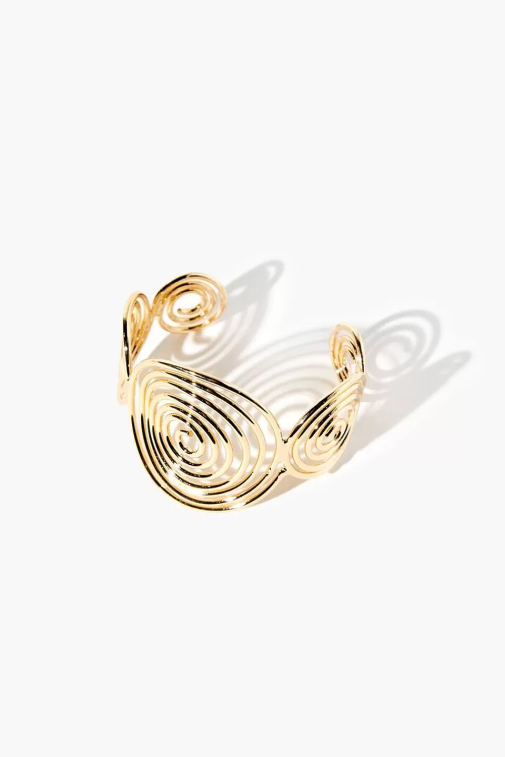 Bracelets>Forever 21 Spiral Cuff Bracelet Gold