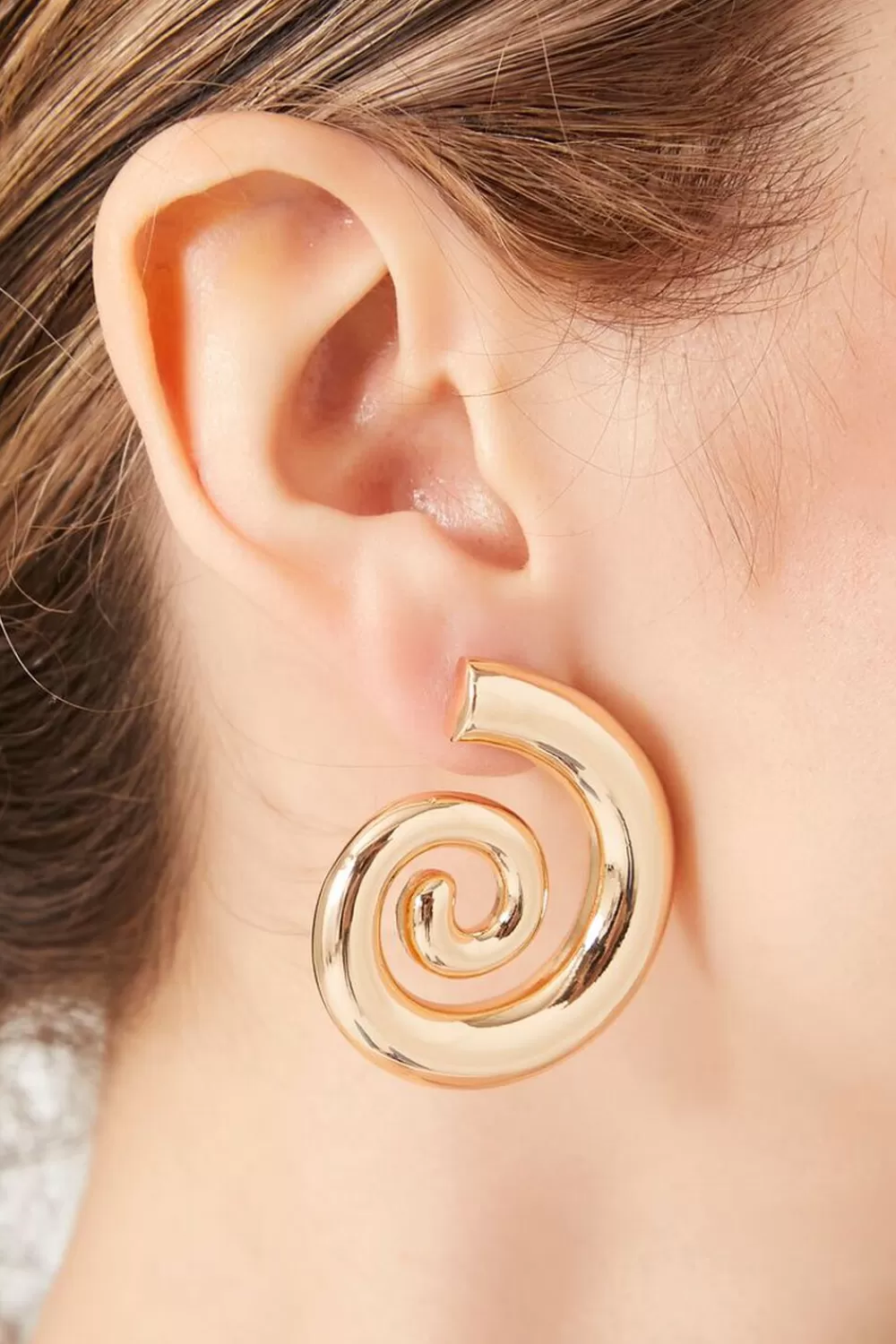 Earrings>Forever 21 Spiral Drop Earrings Gold