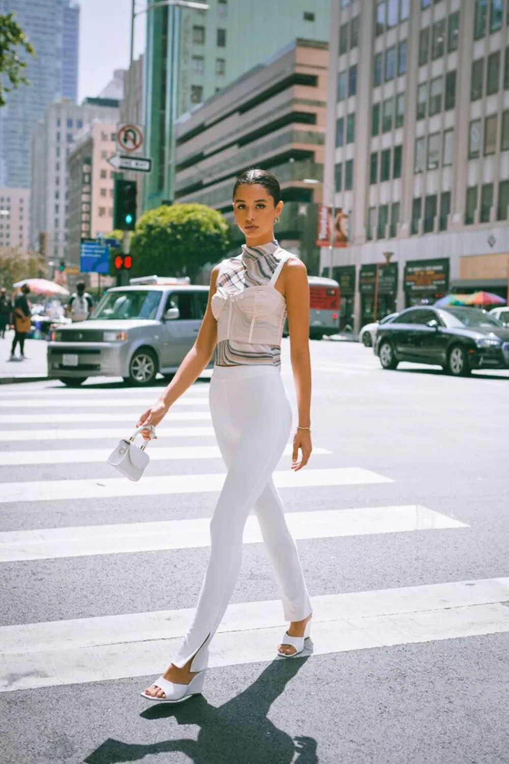 Bottoms>Forever 21 Split Slim-Fit Pants Cream