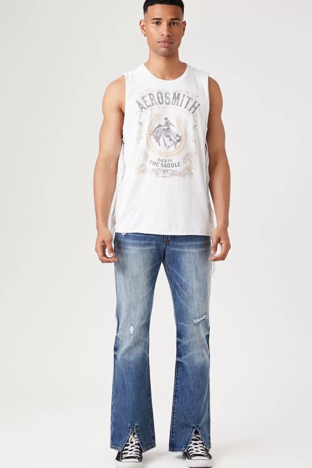 Jeans + Denim>Forever 21 Split-Hem Flare Jeans Indigo