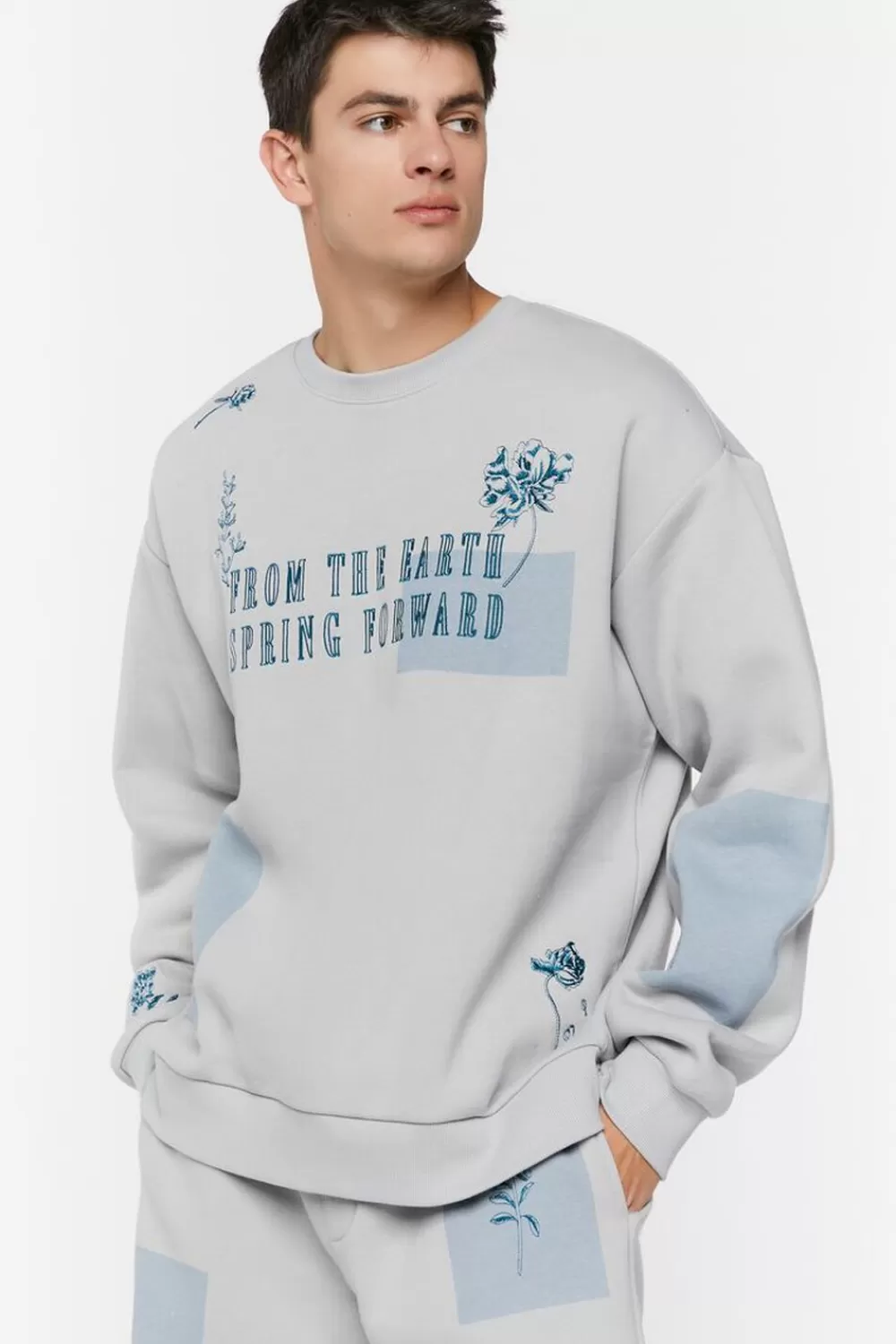 Graphic Tees>Forever 21 Spring Forward Graphic Pullover Grey/Multi