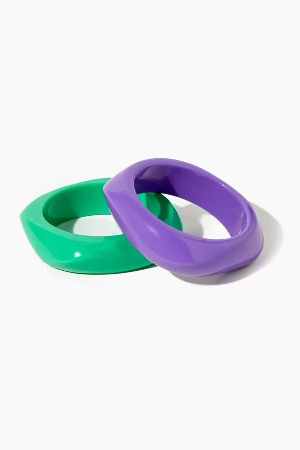 Bracelets>Forever 21 Square Bangle Bracelet Set Green/Purple