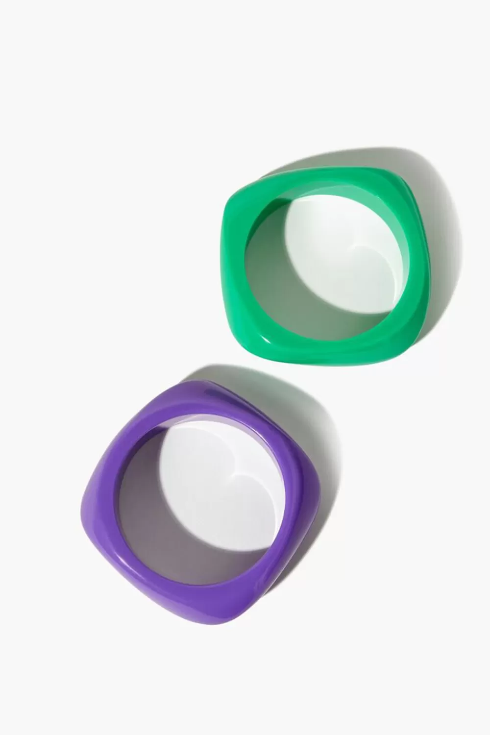 Bracelets>Forever 21 Square Bangle Bracelet Set Green/Purple