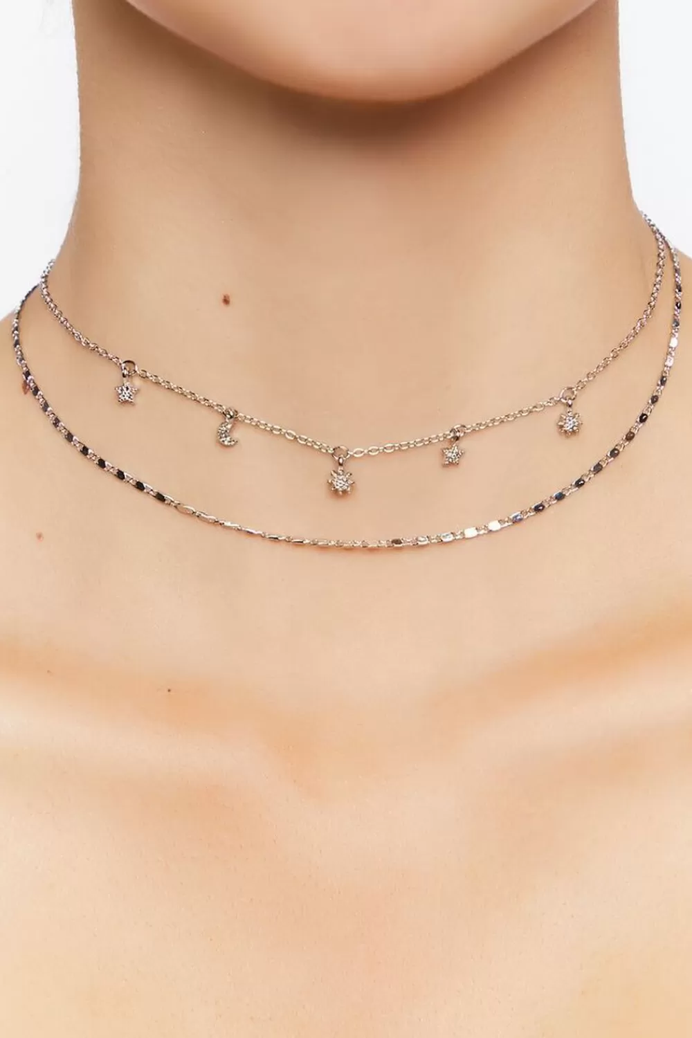 Necklaces>Forever 21 Star Charm Necklace Set Silver