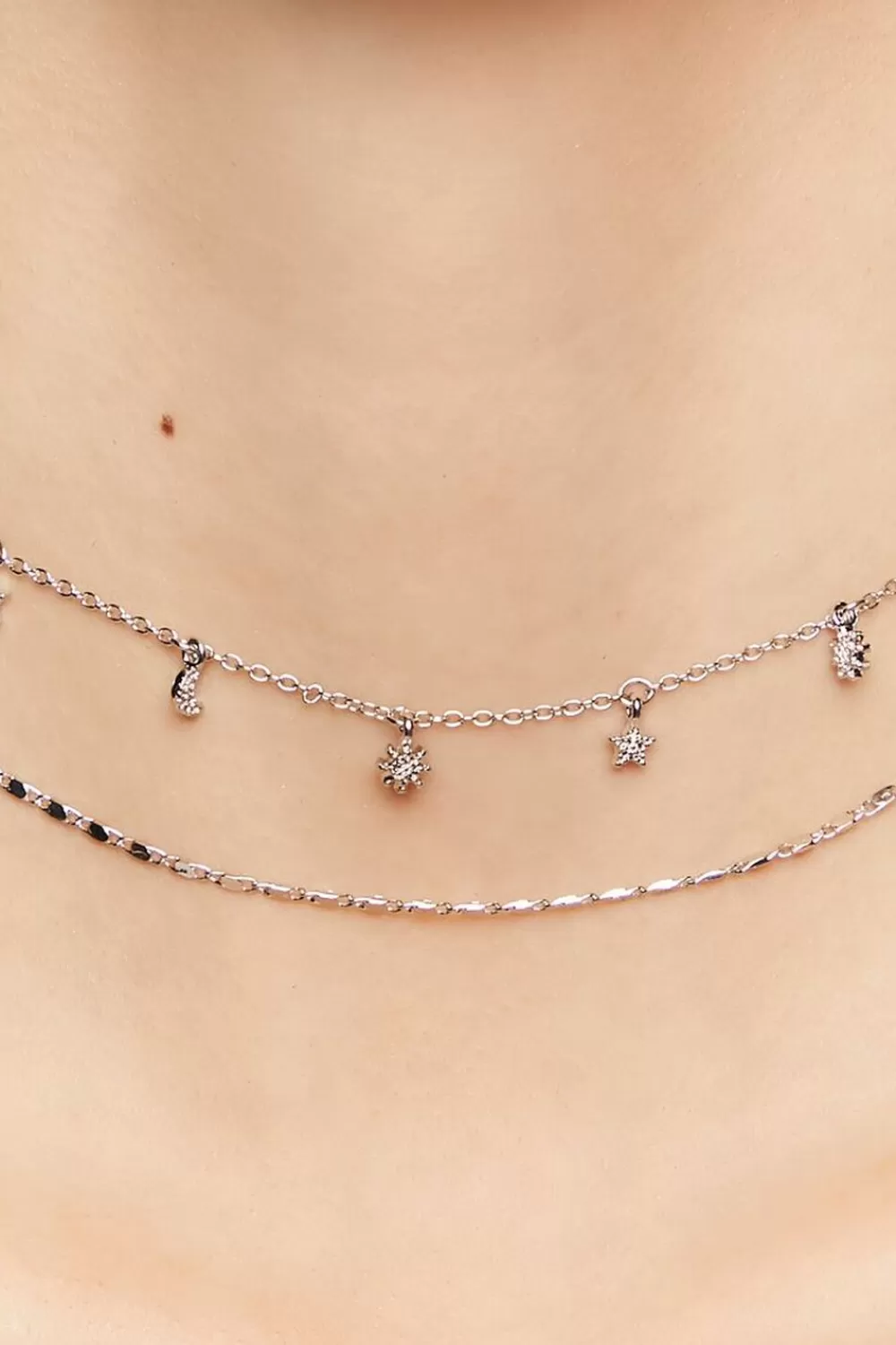 Necklaces>Forever 21 Star Charm Necklace Set Silver