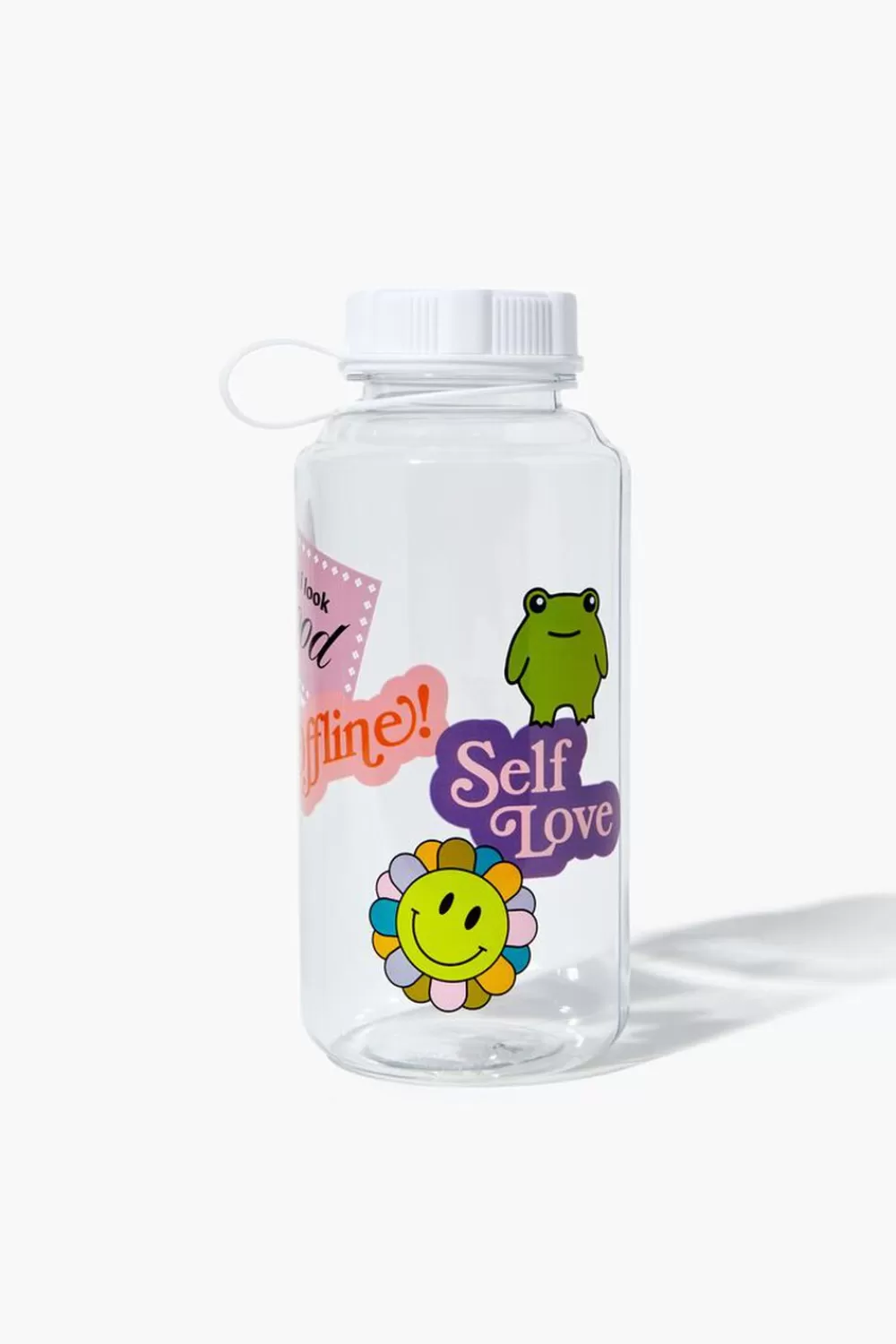 Home Decorate>Forever 21 Sticker Graphic Water Bottle Clear/Multi