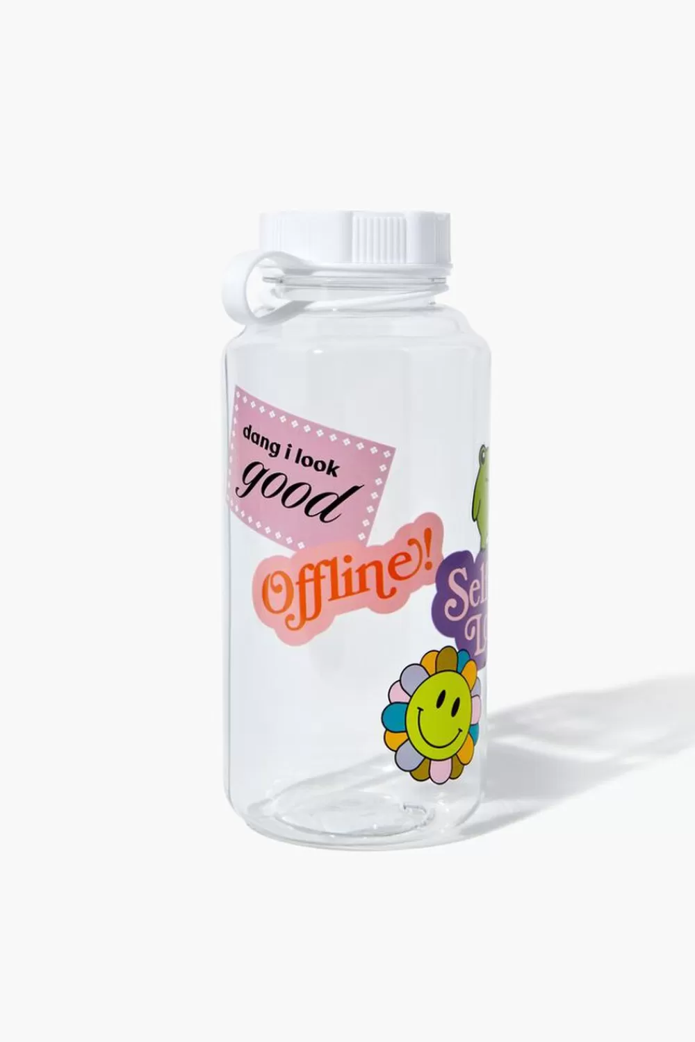 Home Decorate>Forever 21 Sticker Graphic Water Bottle Clear/Multi