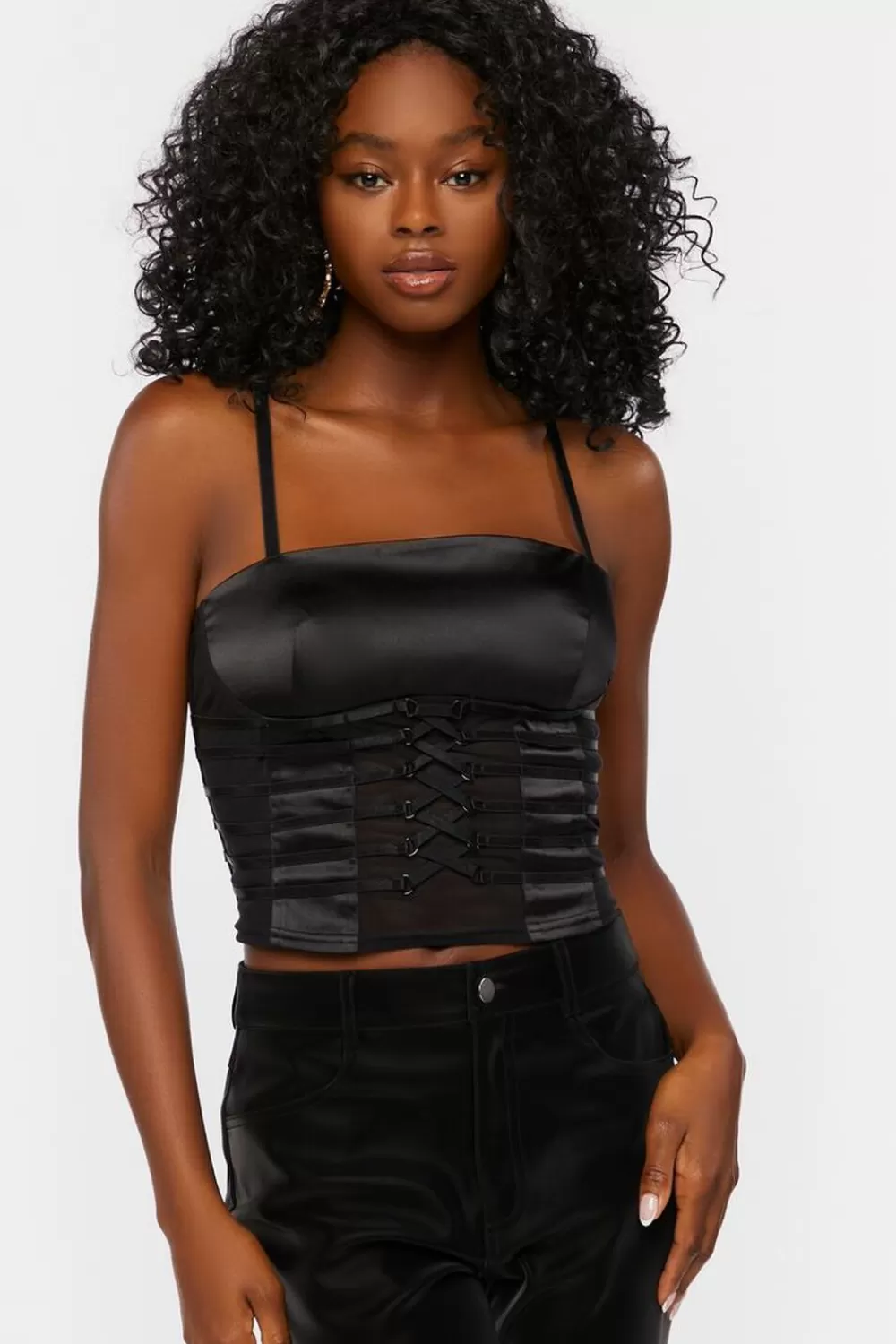 Forever 21 Strappy Satin Cropped Cami | Women Tops